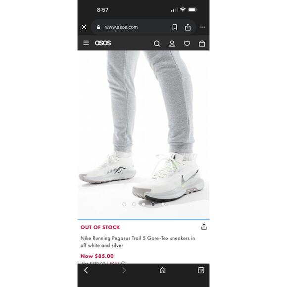 Nike Men’s Pegasus Trail 5 Gore-Tex  Sneakers Off-White / Size-13 main image 9